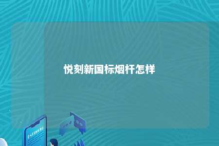 悦刻新国标烟杆怎样