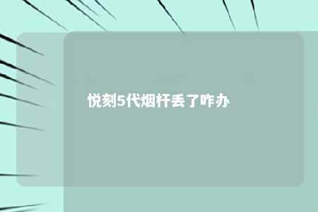 悦刻5代烟杆丢了咋办