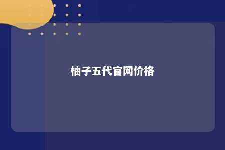 柚子五代官网价格